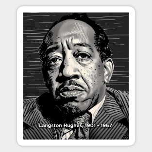 Black History Month: Langston Hughes, Hold fast to dreams. For if dreams die, life is a broken-winged bird that cannot fly on a Dark Background Magnet